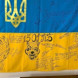 Custom Flag of Ukraine signature ukrainian flag,special ukrainian flag signatured guys special units,flag signatur ukranian