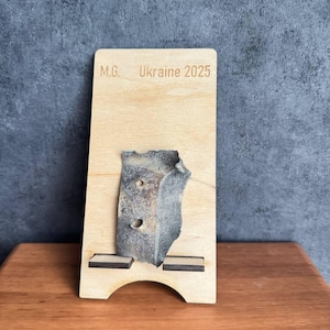 Wooden Desk with Fragment p1 of aircraft Tail Rusian su-25, Fragment Tail p1, Aircraft Art, Aircraft Trench Art, Ukraine 2025 Trench Art
