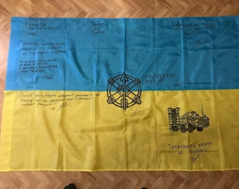 Flag of Ukraine signatured ukrane flag,special ukraine flag signature guys by spec units,flag ukraine signatured