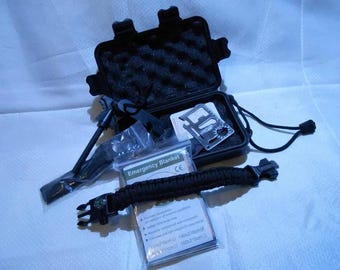 Kit de supervivencia completo (22 artículos + estuche protector negro) Kit de supervivencia de emergencia Bolsa de supervivencia, Kit completo de supervivencia de Ucrania, Estuche de supervivencia