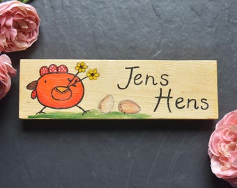 Personalised Exterior Chicken Coop Number Name Sign | Hen | Hand Made | Wooden | Plaque | Garden | Shed | Gardeners Gift | House | Pen | Run