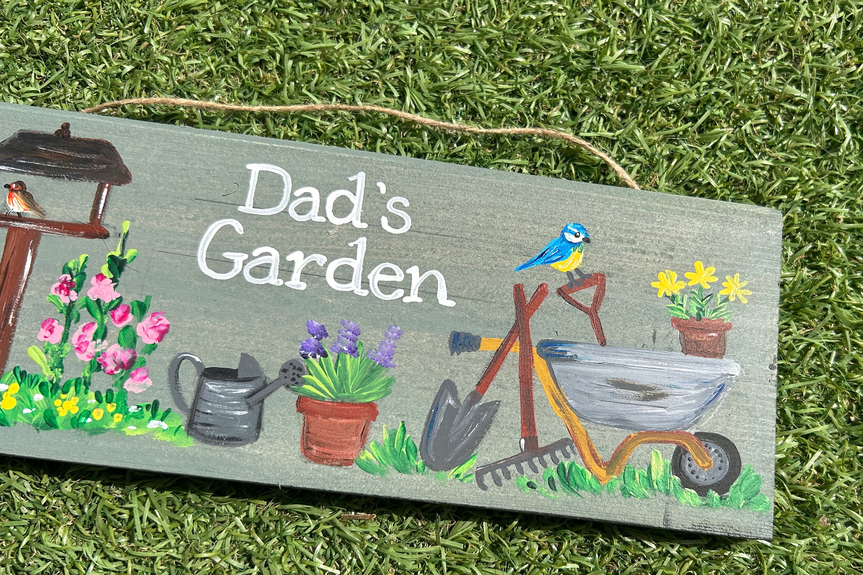 Personalised Wild Birds Garden Sign, Allotment Shed Plaque, Gardeners Gift, Dad's Garden, Plot Marker, Grandad, Father's Day, Robin Bluetit