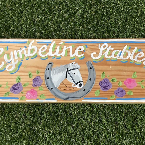 Horse Wooden Sign, Stable Plaque, Personalised Gate, Handmade, Hand-painted, Pony, Exterior, House Name, Farm, Cottage, Address, Memorial