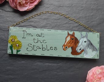 Personalized Horse Stable Sign: Hand-Painted Equestrian Name Plaque