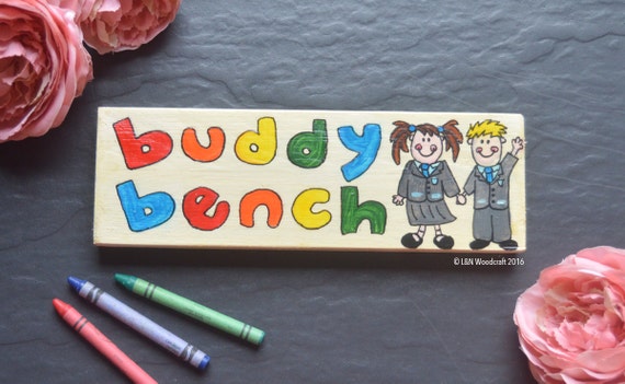 School Buddy Bench Plaque Anti Bullying Sign Friendship Etsy