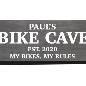 Man Cave Bike Cave Wooden Sign | Shed | Est. Year | Plaque | My Bikes My Rules | Fathers Day | Grandad | Gift | Dad | Motorbike Bicycle