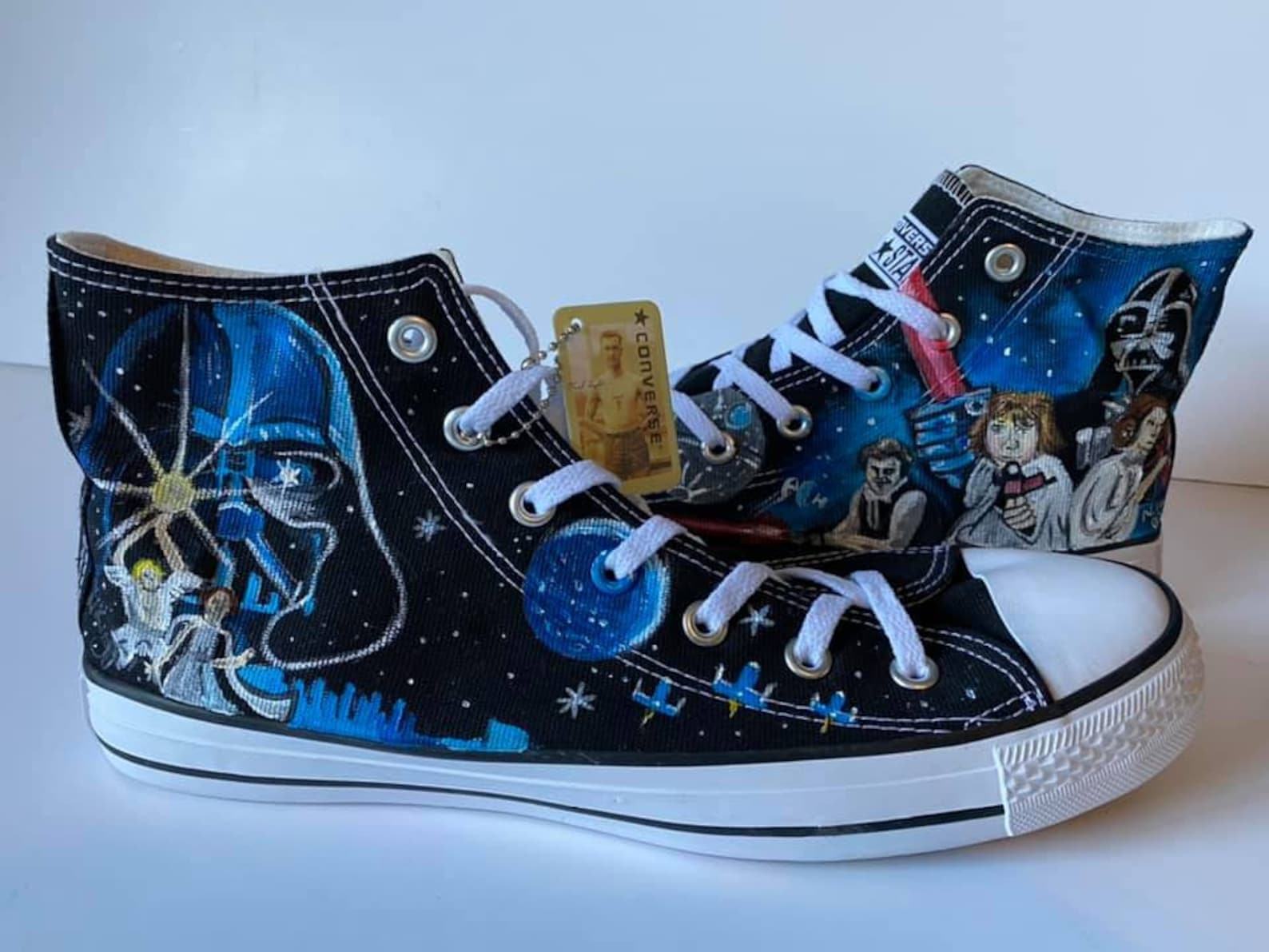 Custom Hand Painted Star Wars Converse Adult High Tops - Etsy
