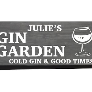 Personalised Gin Garden Wooden Sign, Cold Gin Good Times, Plaque, Drinkers Gift, Gin Lover, Lockdown Pub Garden, Bar Sign