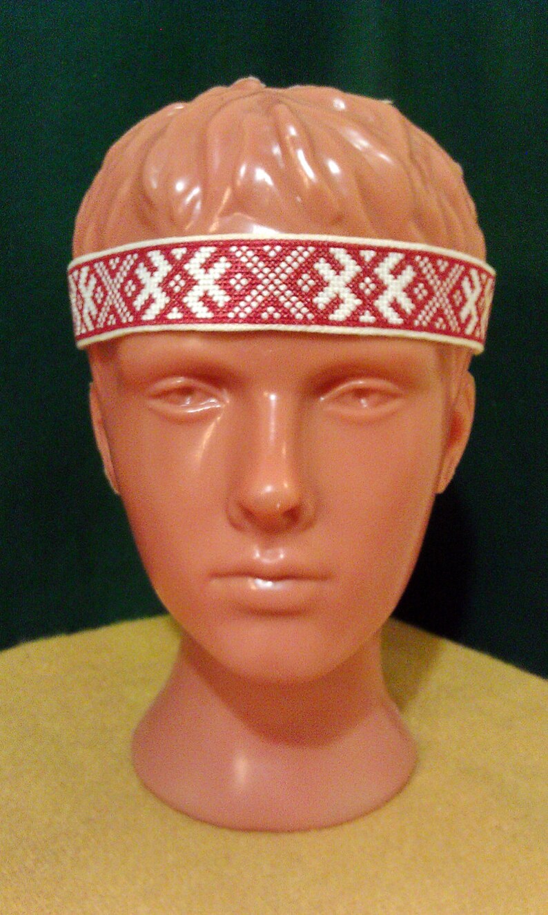 Man ethnic Headband Russian headband with Embroidery Linen Etsy