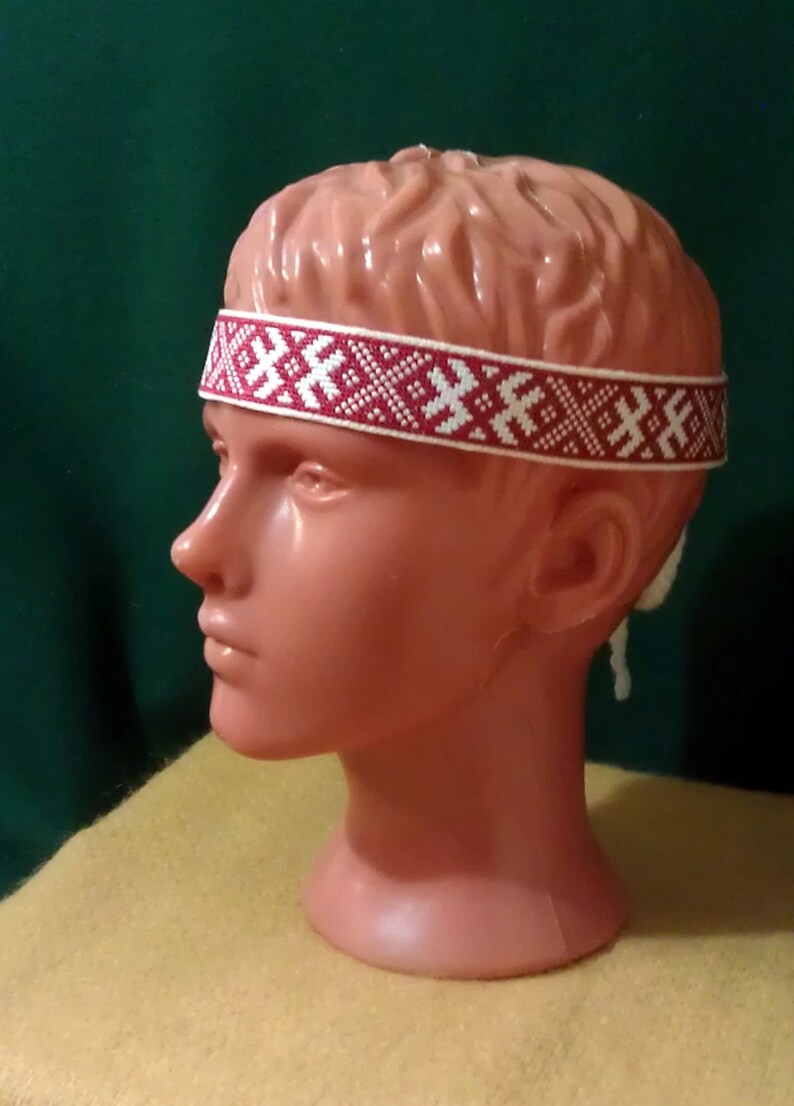 Man ethnic Headband Russian headband with Embroidery Linen Etsy