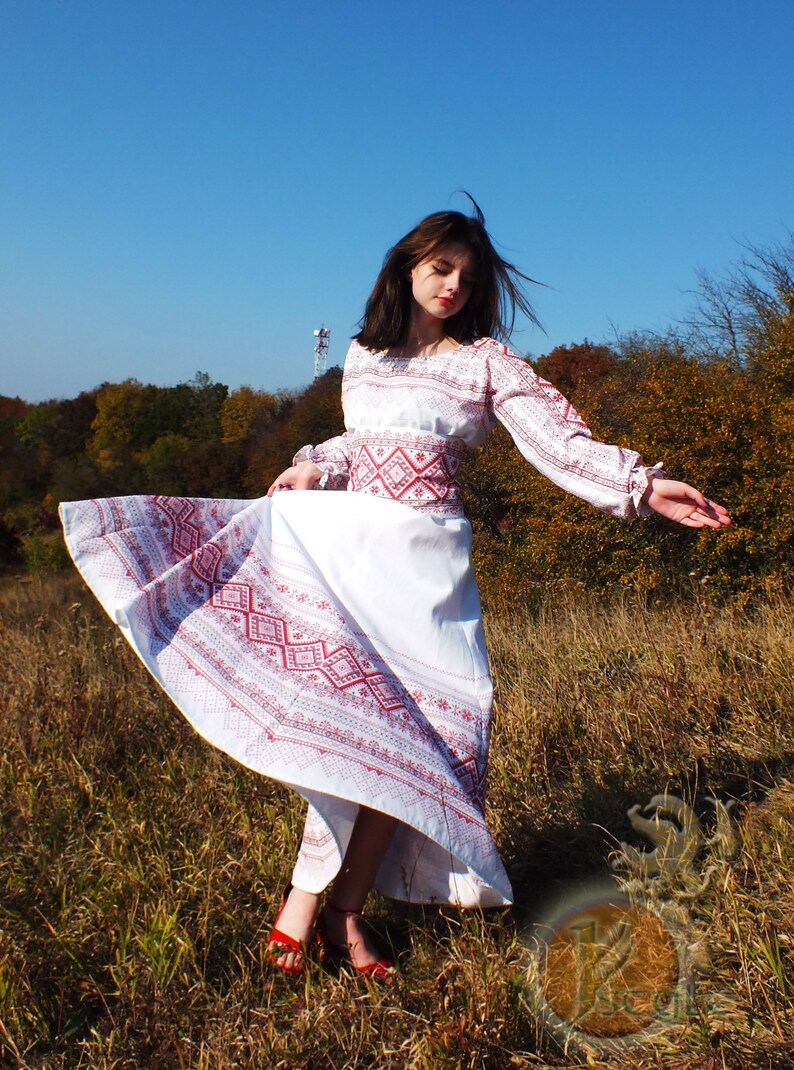 Woman Russian Cotton Dress Alyonushka Ethnic Etsy