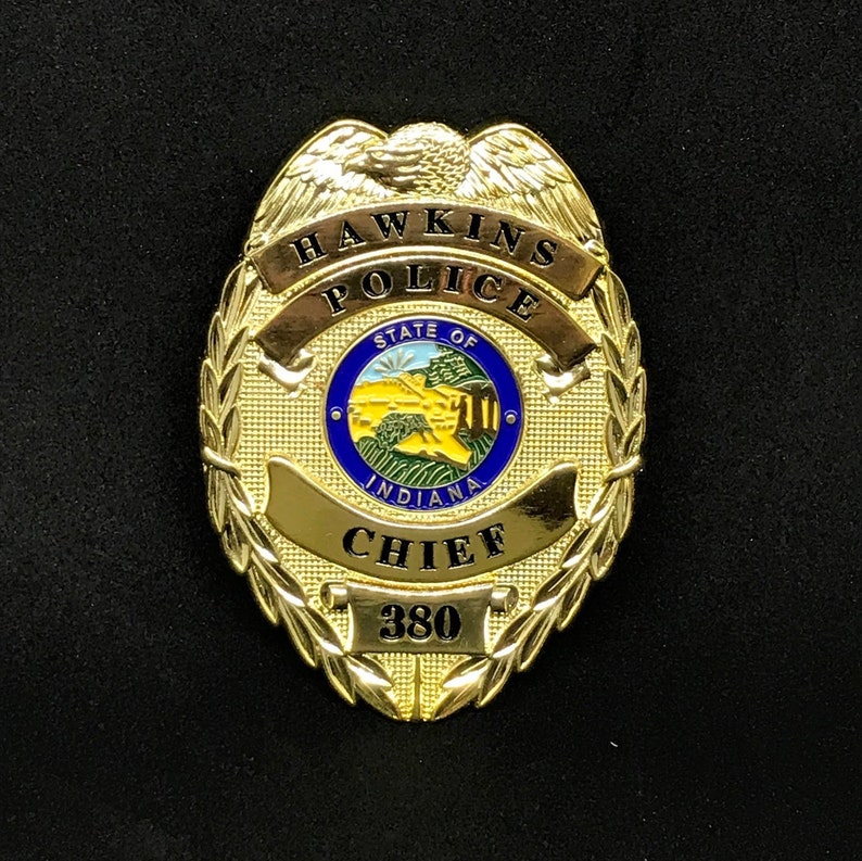 Jim Hopper Hawkins Police Chief Badge From Netflix Stranger - Etsy