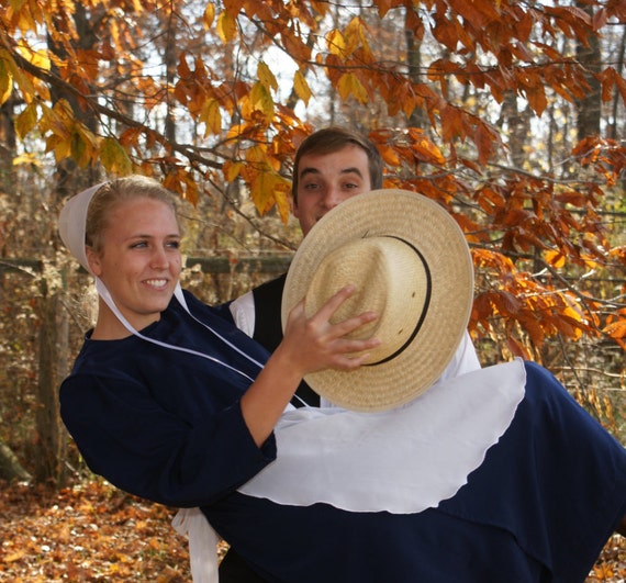 AMISH STRAW HAT Medium Round Top Brand New Authentic Shade Hat 