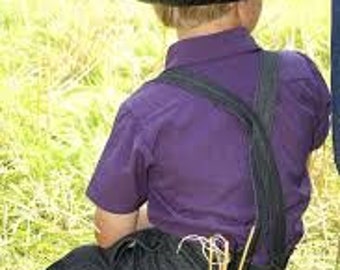 Amish Boy's BLACK Straw Hat Round top Brand New Authentic