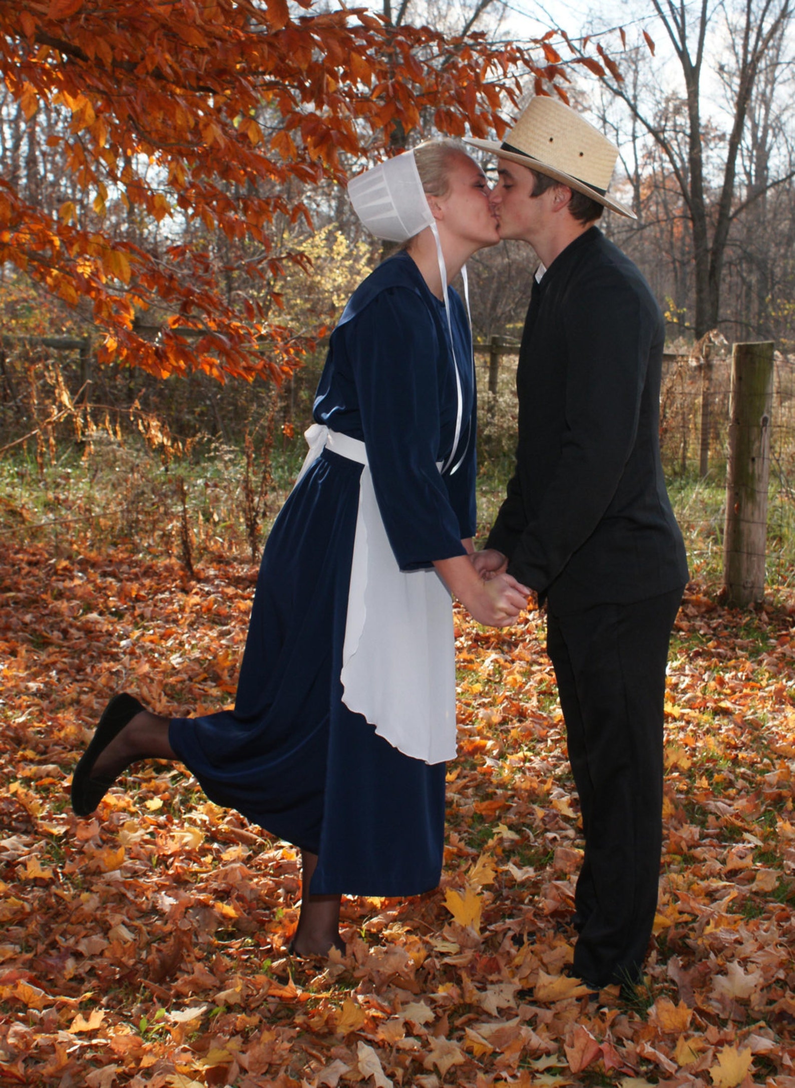 red amish dress