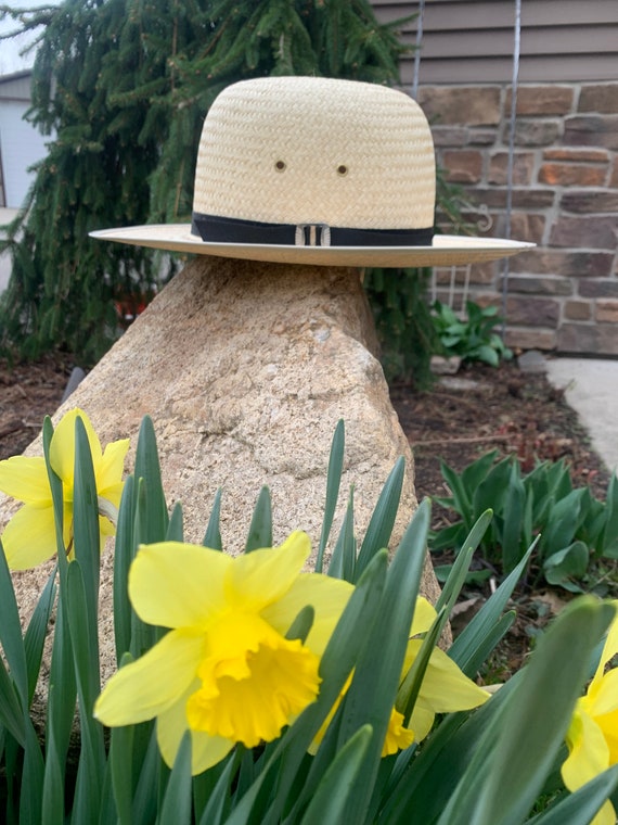 AMISH STRAW HAT Medium Round Top Brand New Authentic Shade Hat 