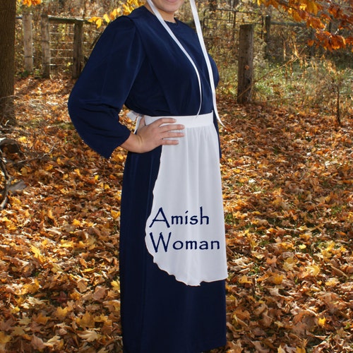 Ensemble robe de luxe amish pour femme, cape et tablier, 3 pièces, bonnet, bonnet, femme d'évêque