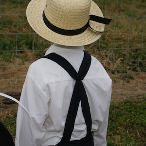 Amish Boy's STRAW HAT Round top Brand New Authentic