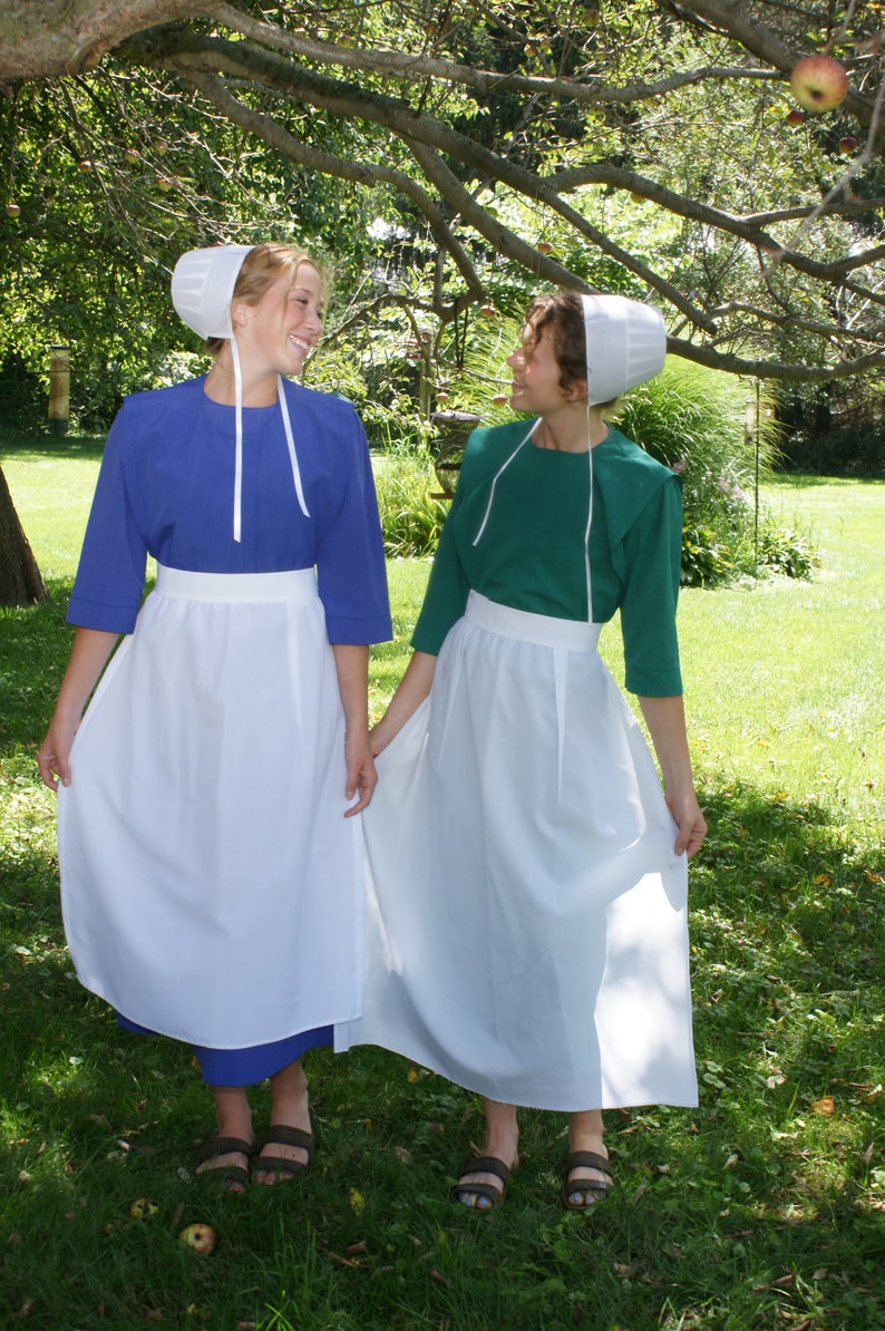 Amish Apron and Covering Cap Kapp Prayer Bonnet With Strings - Etsy