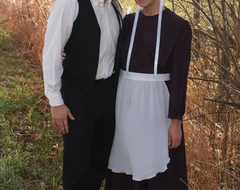 Traje de pareja Amish Chaleco para hombre y traje de mujer ¡Todo lo que necesitas!