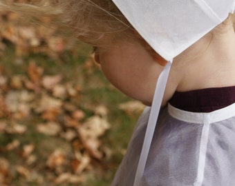 Amish Baby Girl's Bonnet Covering Infant Cap Kapp  with strings