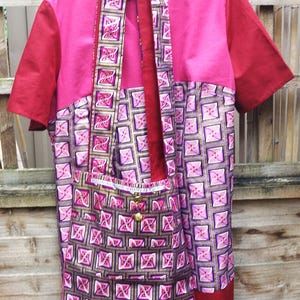 Cotton dress/top/tunic size UK 16-18 with matching reversible crossbody bag