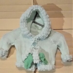 Baby/toddler matinee jacket and bootees in mint green and 2 chest sizes: 20&quot; and 24&quot;