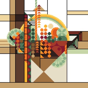 Ponto Cruz May Basket Adaptation Colorway MARROM - Geométrico - Art masters pattern design by Vivsters - Gráfico contado em PDF 233C