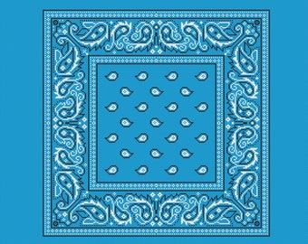 Cross Stitch Pattern, Stitch your own Bandana Paisley Headscarf Kerchief Scarf Neckerchief on any colour by Vivsters - PDF counted chart 112