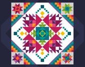 Cross Stitch Pattern Geometric Shaker Patchwork Amish Quilt - Contemporary modern Folk Art design by Vivsters - PDF counted chart 147