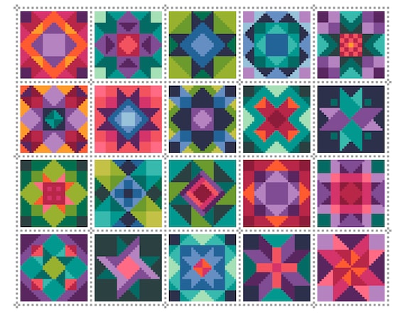 Cross stitch baby quilt blocks sale