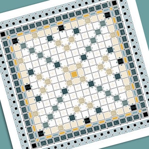 Gráfico de punto de cruz Scrabble Erudite Game Board tamaño completo Tiles Quaker Sampler Geométricos Cuadrados de Vivsters - PDF contado gráfico 221D