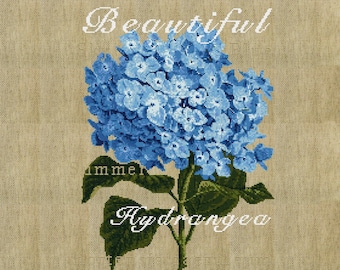 Rustic Hydrangea Cross Stitch Pattern: Rustic Botanical Series (PDF Counted Chart 040)