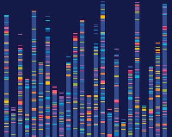 DNA in cross stitch! - A truly modern piece, Genome Sequencing barcode mapping - Contemporary wall art chart instant download PDF - 092