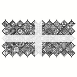 Patrón de punto de cruz Quaker Sampler Cornish County St Piran's Flag azulejos patchwork cuadrados patrióticos por Vivsters, PDF contado gráfico 042CCO