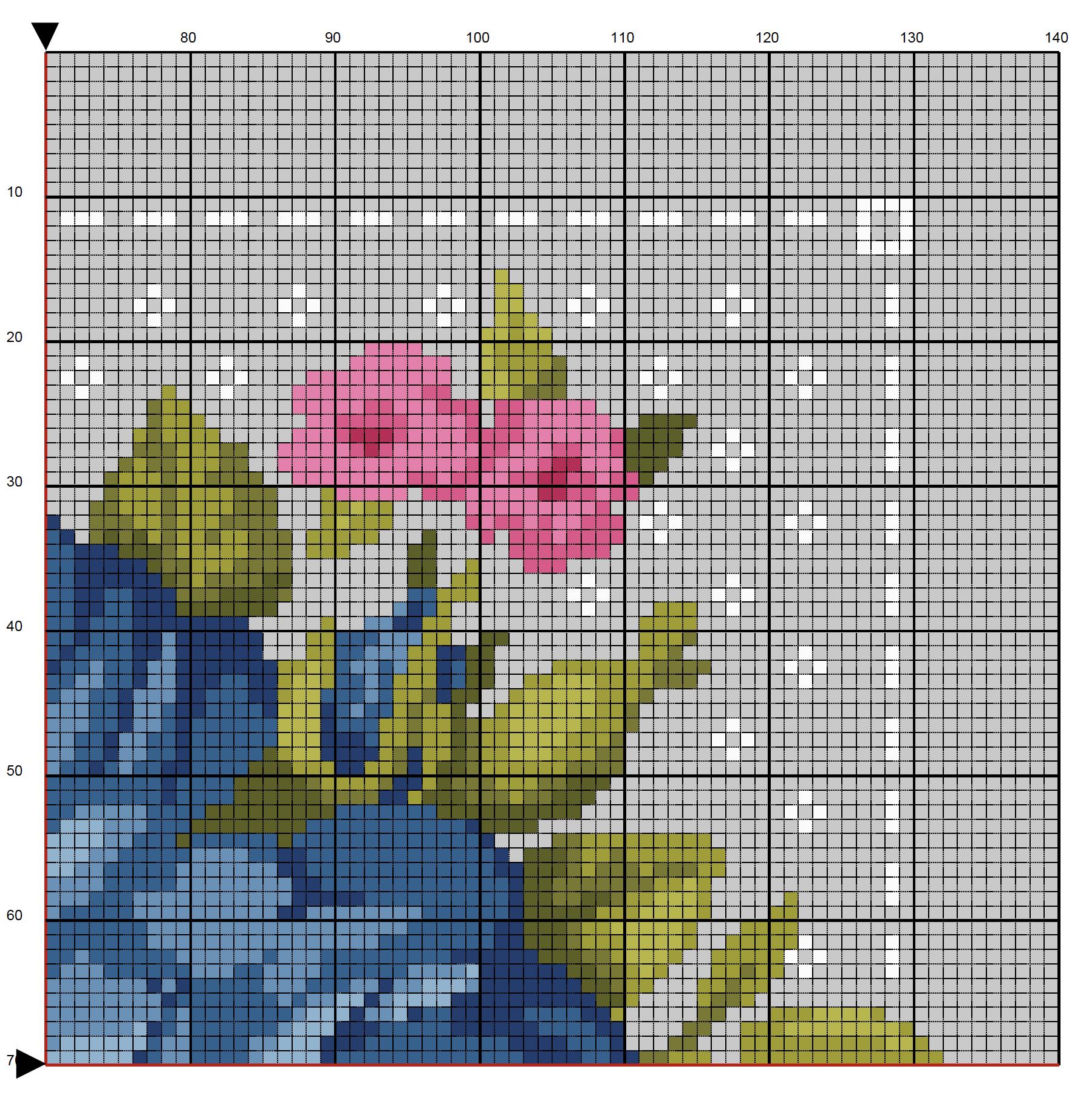 roseページ Blue Rose Cross Stitch Pattern: Victorian Floral Design (PDF