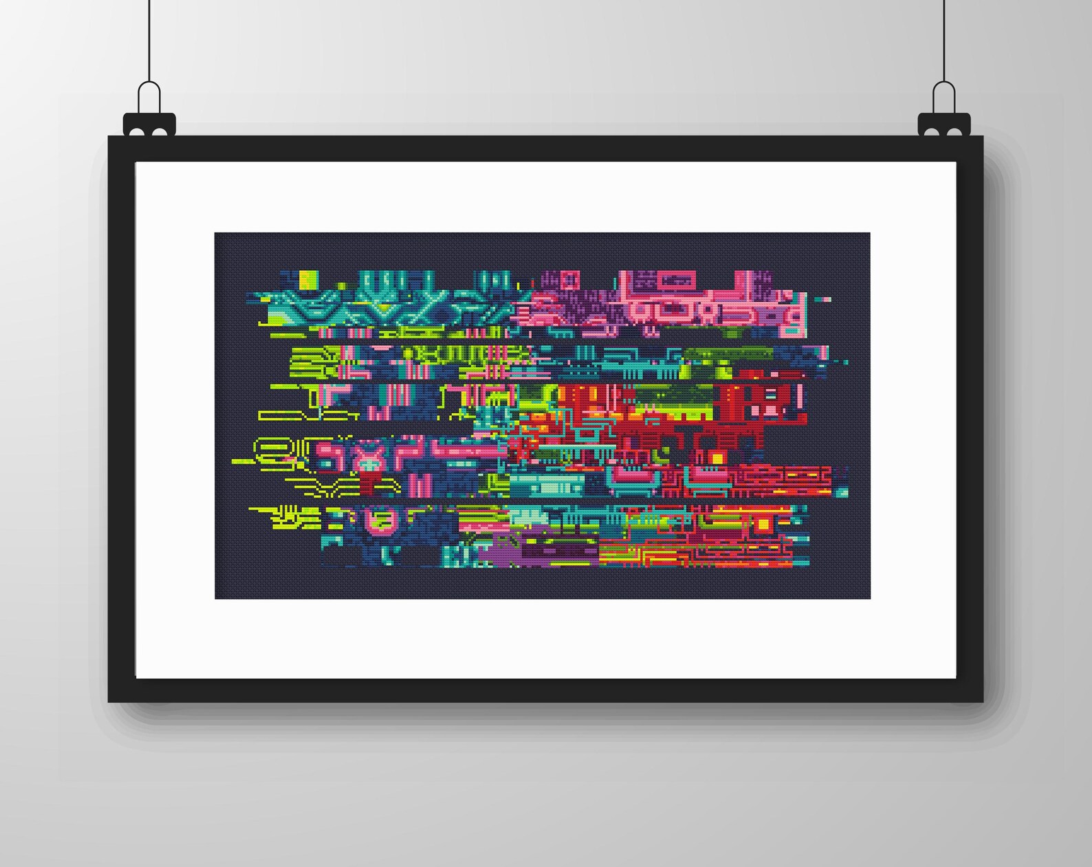 Glitch Cross Stitch Pattern: Modern Computer Error Screen (PDF Counted ...