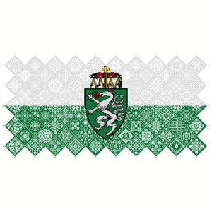 Patrón de punto de cruz Quaker Sampler Bandera de Estiria mosaico cuadrados diseño patriótico de Vivsters, gráfico contado PDF 042ATS