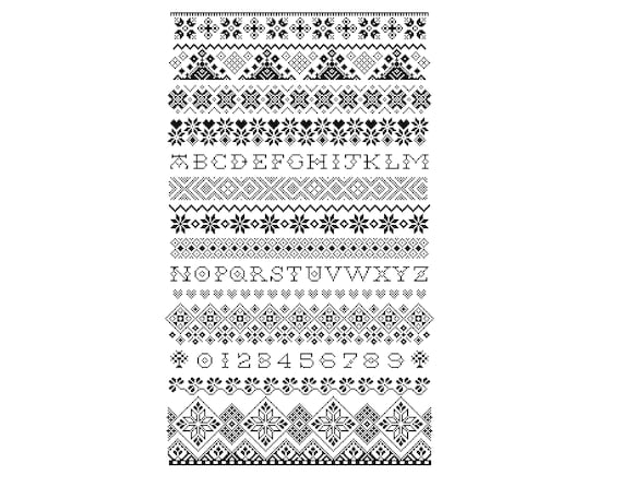Cross Stitch Pattern Mono Alphabet Band Dutch Style Sampler - Etsy