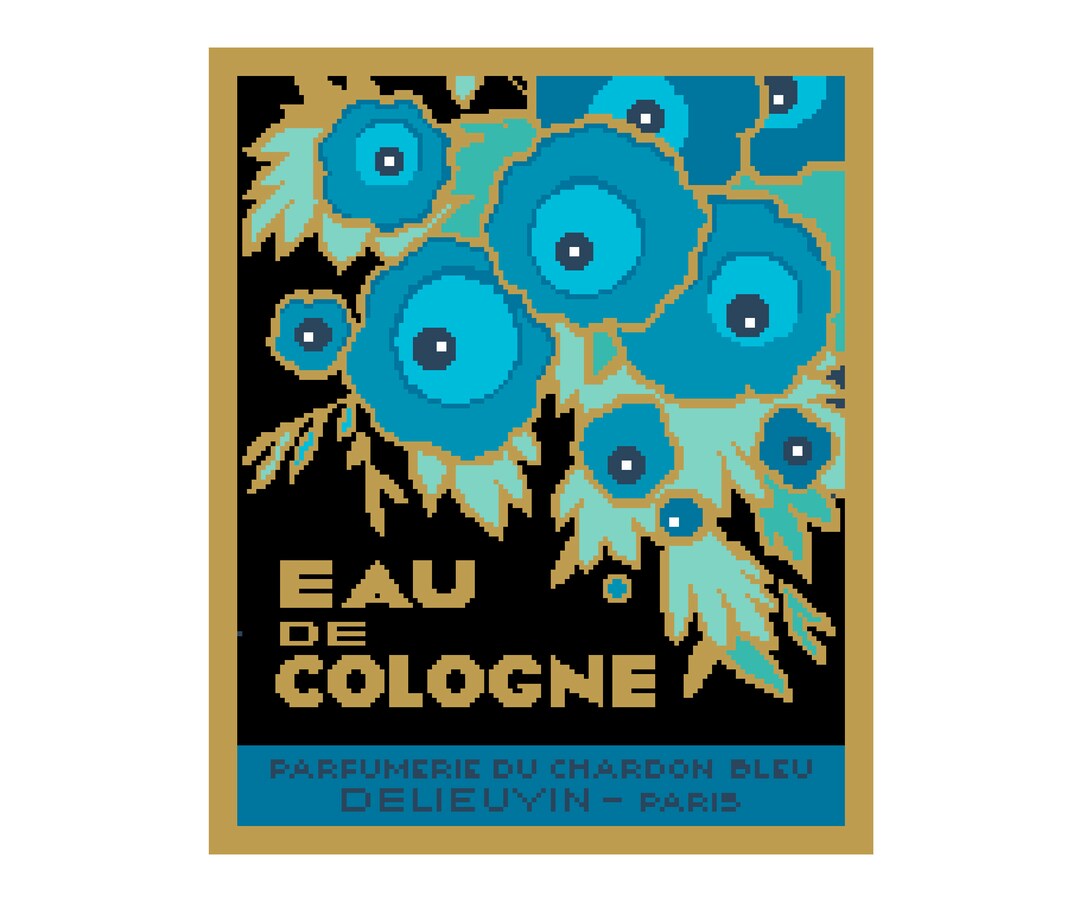 Vintage Art Deco Cross Stitch Pattern: Cologne Label Series (PDF ...