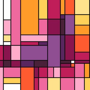 Padrão de ponto cruz estilo Art Déco cor rosa - Geométrico - Art masters - PDF Gráfico de contagem fácil 277C