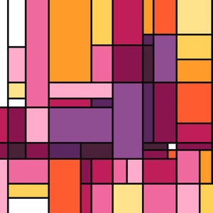 Cross Stitch pattern Art Deco Style Pink colourway - Geometric - Art masters - PDF Easy counted chart 277C