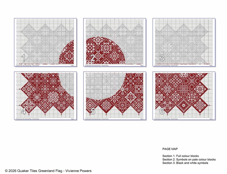 Greenland Flag Cross Stitch Pattern: Quaker Sampler (PDF Counted Chart ...