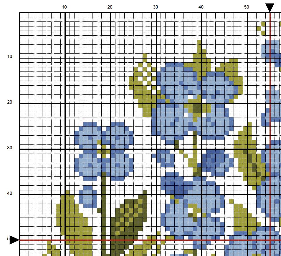 Present Nots Chart.pdf Forget-me-nots Cross Stitch Pattern Blue Wildflower Meadow (PDF Counted ...