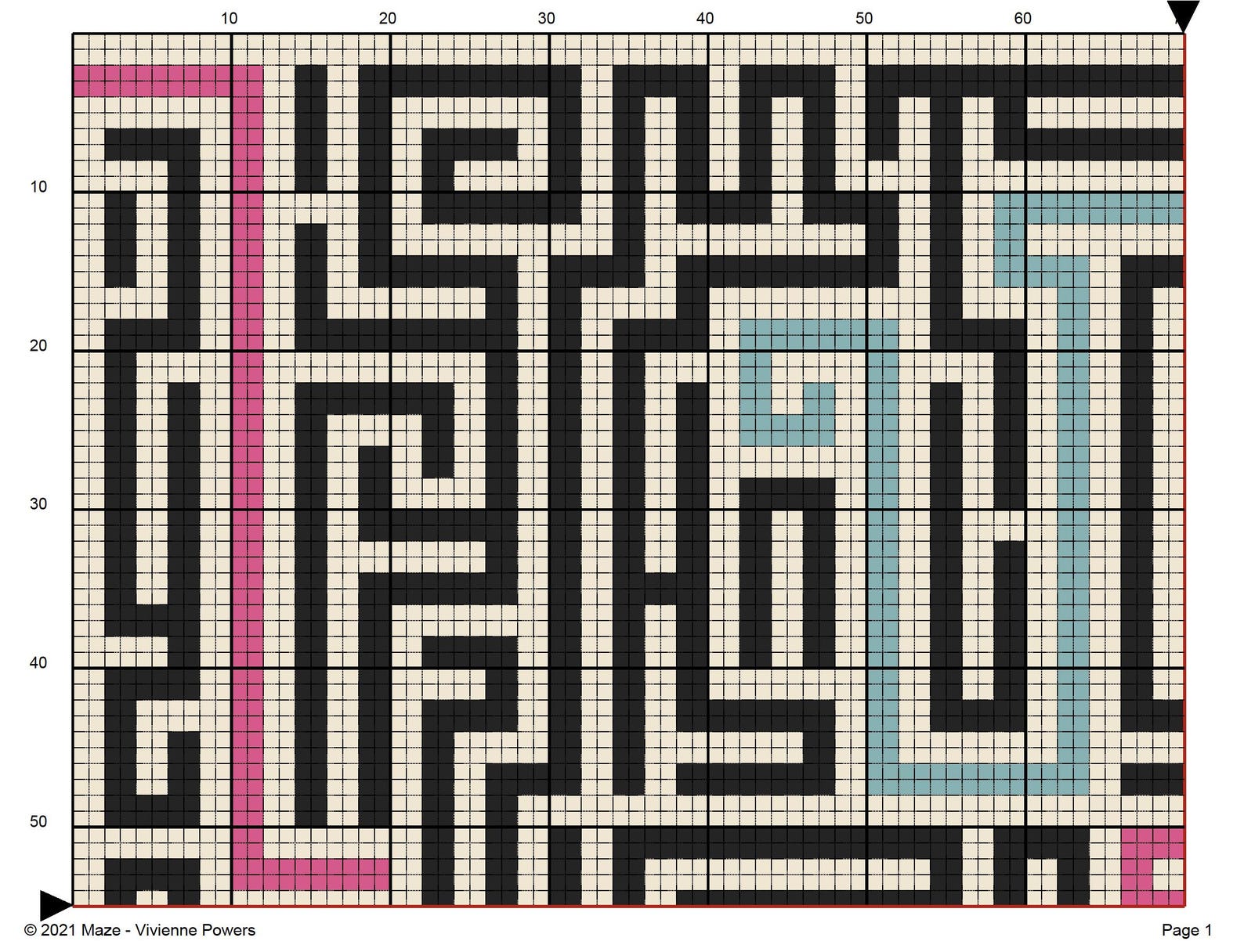 The Maze Cross Stitch Pattern: Retro Geometric Linear Design (PDF ...