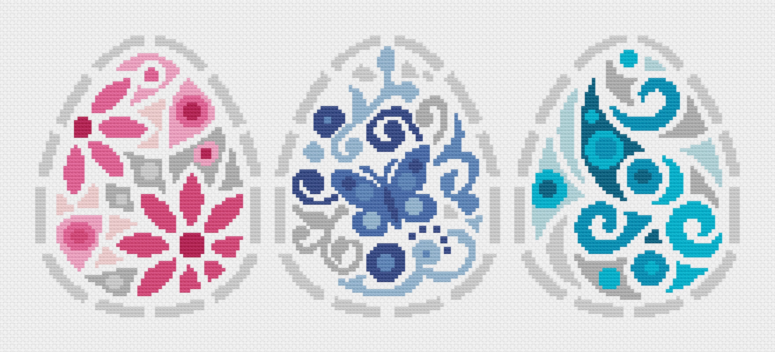 Easter Eggs Cross Stitch Pattern: Modern Greetings Cards (PDF Counted ...