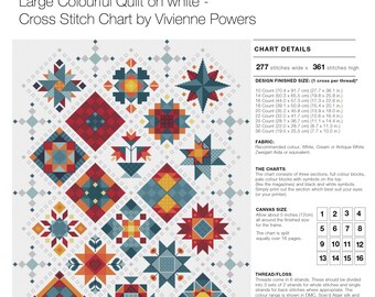 Shaker Patchwork Cross Stitch Pattern: Amish Barn Quilt Tiles (PDF