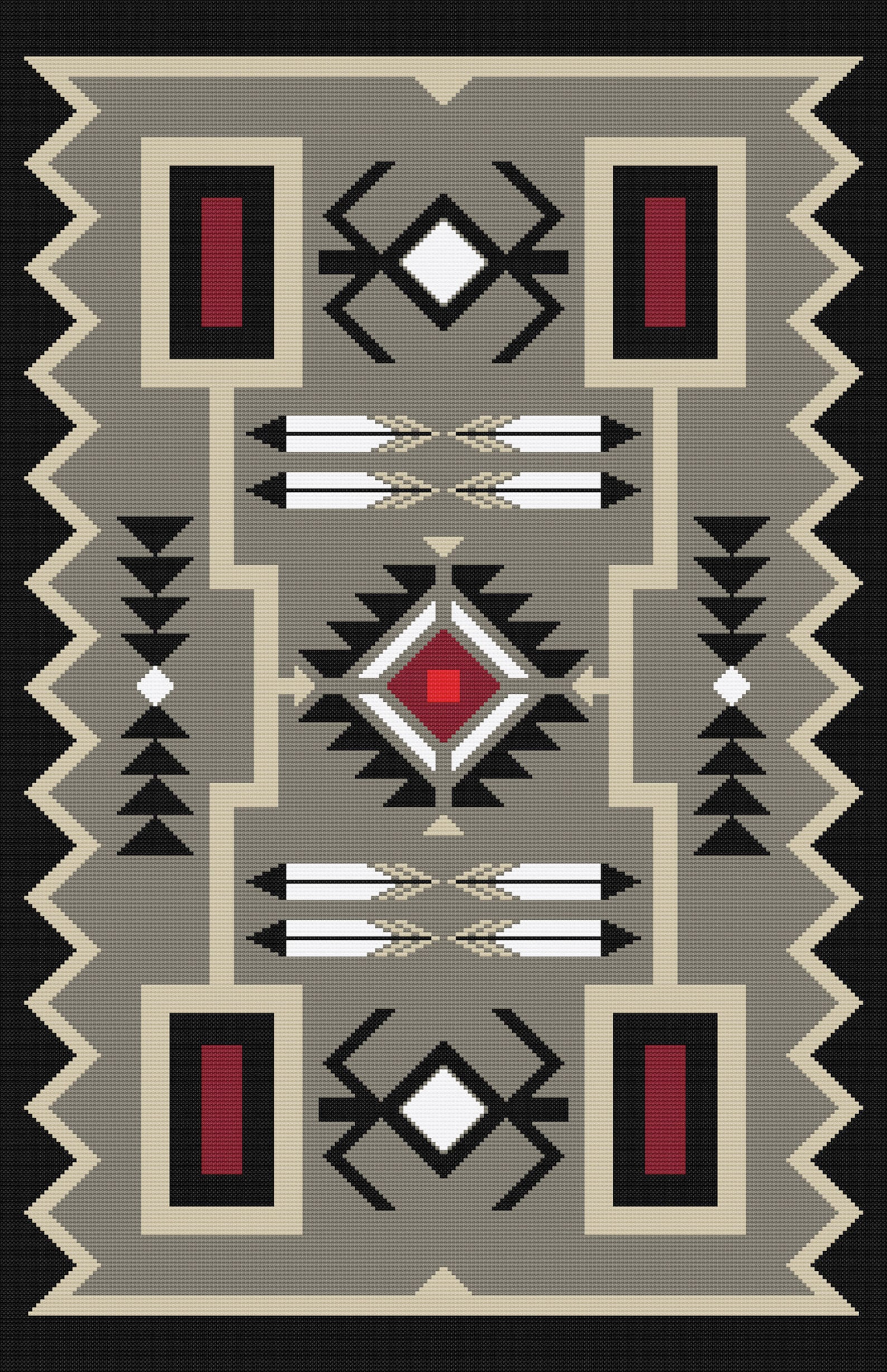 Navajo Native American Storm Pattern Rug wall hanging cross Etsy