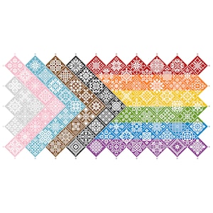 LGBTQ Pride Cross Stitch Pattern: Rainbow Quaker Sampler (PDF Counted Chart 042LGBTQP)
