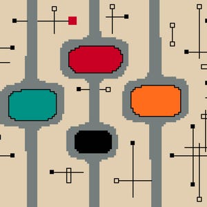 Atomic Mod Pods Cross Stitch Pattern: Mid Century Modern (PDF Counted Chart 194)